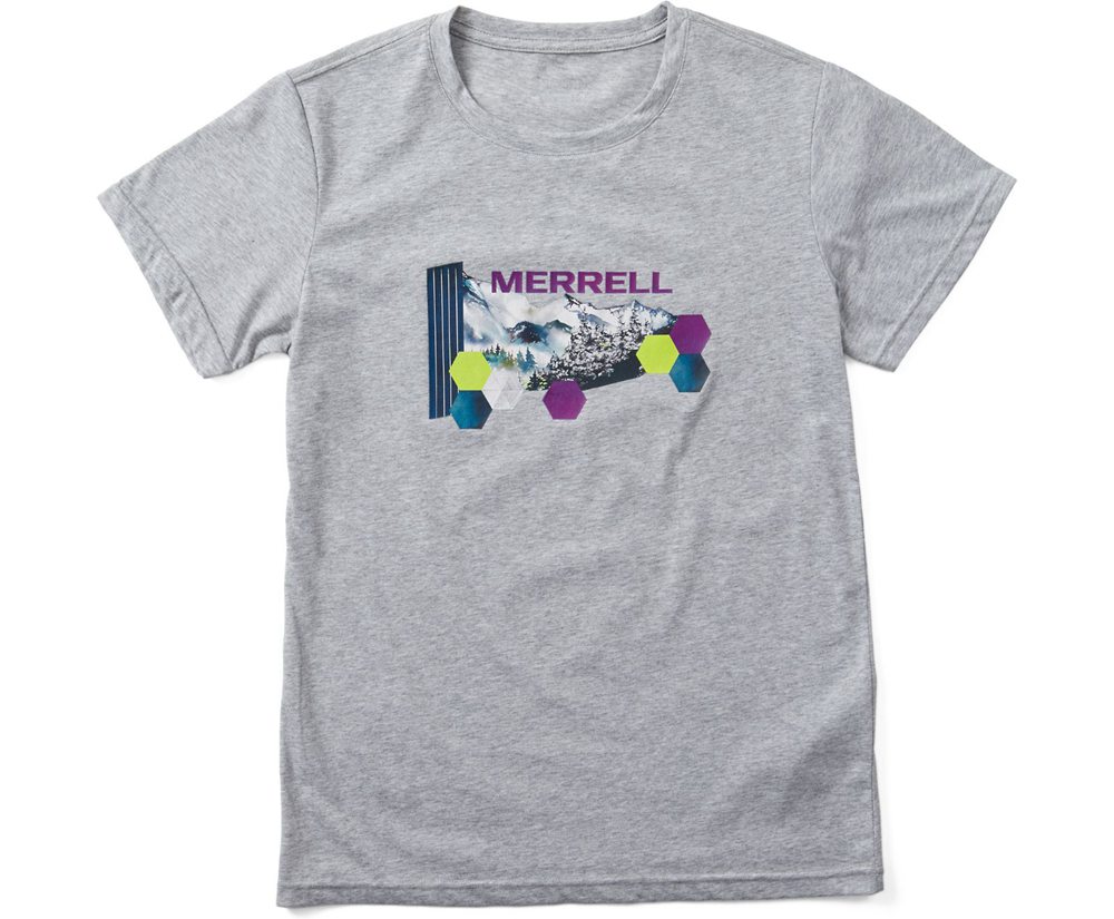 Merrell Kort Ærme Dame - Woodmark Logo Tee - Grå - MYH845921